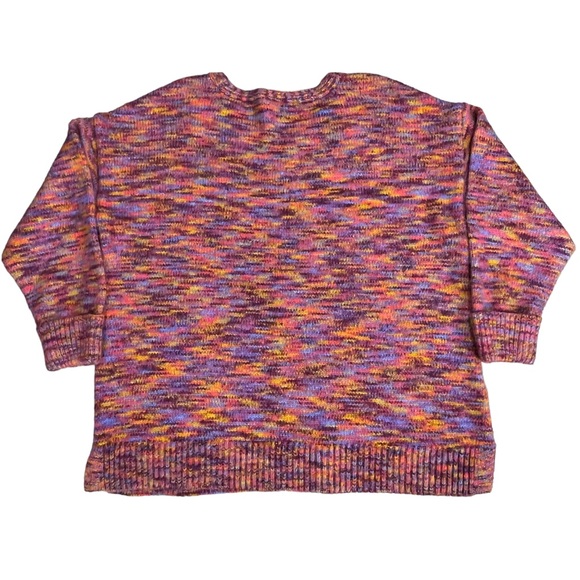 a.n.a. size 1X Rainbow colored stretchy vneck sweater, Stitched design, like new - Picture 10 of 14